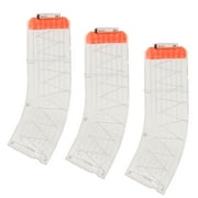 BOROLA 15-Darts Curved Magazine, Replacement Banana Curved Quick Reload Clip Compatible for Nerf Elite darts Toy Guns (Transparent, 3Pcs)
