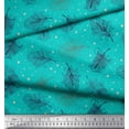 thumbnail image 2 of Soimoi Green Cotton Duck Fabric Artistic Feather Decor Fabric Printed Yard 42 Inch Wide, 2 of 3
