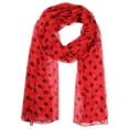 thumbnail image 1 of INSPIRAR CHIC Bufanda de Chiffon con Lunares de los Años 50 para Mujeres, Chal de Cabeza Largo Suave y Ligero Retro para Todas las Temporadas 63.0"x19.7" Rojo, 1 of 6