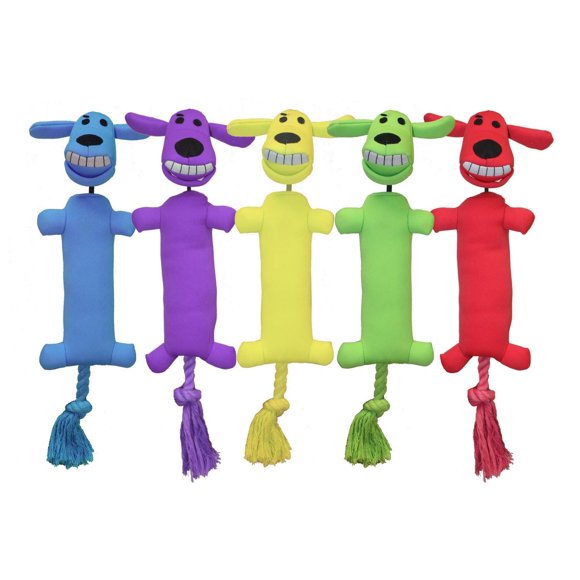 Loofa Dog original en néoprène avec une queue de corde et un cou élastique