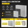 thumbnail image 4 of Yiwa NEMA 4X Rated Steel Electrical Box, 24*24*8 Inch Waterproof and Dustproof Junction Box with Mounting Plate, Lockable Design, 4 of 5