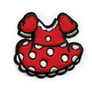 Iron on Patches MINNIE MOUSE glasses & Heart Disney Pink 7,2x6,4cm  Application Embroided Badges 