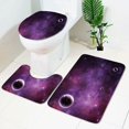 thumbnail image 4 of 3 unids/set cielo estrellado impresión antideslizante tapa de inodoro decoración de baño juego de alfombrilla absorbente de agua, 4 of 8