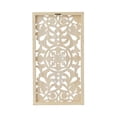 thumbnail image 6 of DecMode Brown Wood Handmade Intricately Carved Floral Wall Decor, 6 of 7