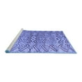 thumbnail image 2 of Ahgly Company Machine Washable Indoor Square Abstract Blue Modern Area Rugs, 5' Square, 2 of 4