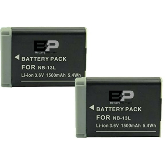 BP 2-Pack NB-13L Batteries for Canon PowerShot G1 X Mark III, G5 X, G7 X, G7