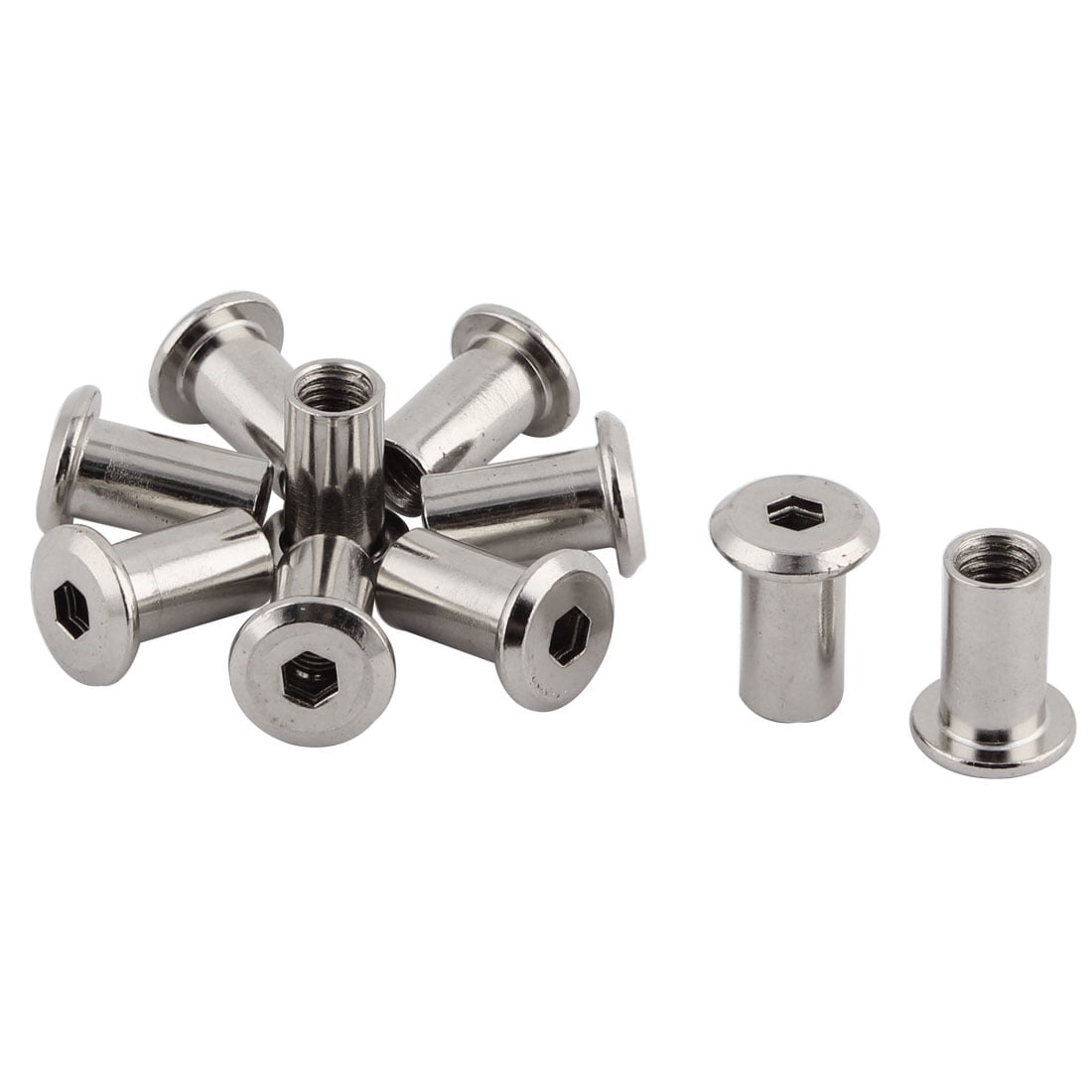 Stainless Steel Flat Head Inner Hexagon Rivet Nuts Fasteners 18mm Long