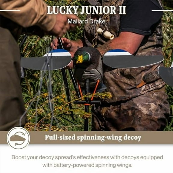 Lucky Duck Spinning Wing Motion Duck Decoys for Hunters, Lucky Junior II