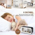 thumbnail image 4 of Reloj despertador digital, reloj LED con espejo de brillo ajustable (negro, 4 of 5