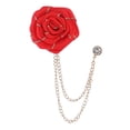 thumbnail image 4 of Segolike Flower Brooch Rose Floral Boutonniere Tassel Chain Lapel Pin Trendy Suit Decor Wedding Brooches Bridegroom Flower Pin for Best Man Banquet Party Red, 4 of 8