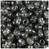 BeadTin Jet Sparkle 11mm Skull Pony Beads (150pcs)