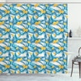 thumbnail image 1 of Ambesonne Tropical Shower Curtain, Exotic Leaf Monstera Palm, 69"Wx70"L, Earth Yellow Blue, 1 of 3