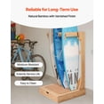 thumbnail image 5 of Vertical Surfboard Stand 3 Tier Wooden Rack for Storage Display Freestanding Board Organizer with Hanging Hooks Cork Padding for Wakeboards Snowboards Kiteboards, 5 of 7