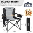 thumbnail image 3 of KingCamp Oversized Folding Camping Chair, Heavy Duty Extra Wide Design for Adults, Portable Fully Padded Folding Chairs Outdoor, with Cup Holder, Padded Seat & Lumbar 400LBS, 3 of 9