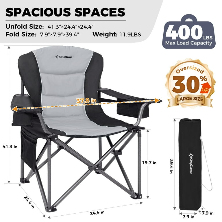 KingCamp Oversized Heavy-Duty Folding Camping Chair - Extra Wide