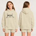 thumbnail image 2 of LRen Hoodies for Girls Cute Graphic Print Oversized Long Sleeve Hooded Sweatshirt Youth Preppy Trendy Pullover Pocketless Kids Fall Winter Clothes 2-14 Years, 2 of 6