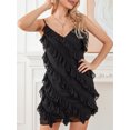 thumbnail image 5 of Cenuakty Women Summer Sleeveless V Neck Ruffled Dress Spaghetti Strap Party for Cocktail Beach, 5 of 9
