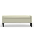 thumbnail image 6 of 52" Upholstered Storage Bench With Truncated Arms and Nailhead Trim in Beige, 6 of 7