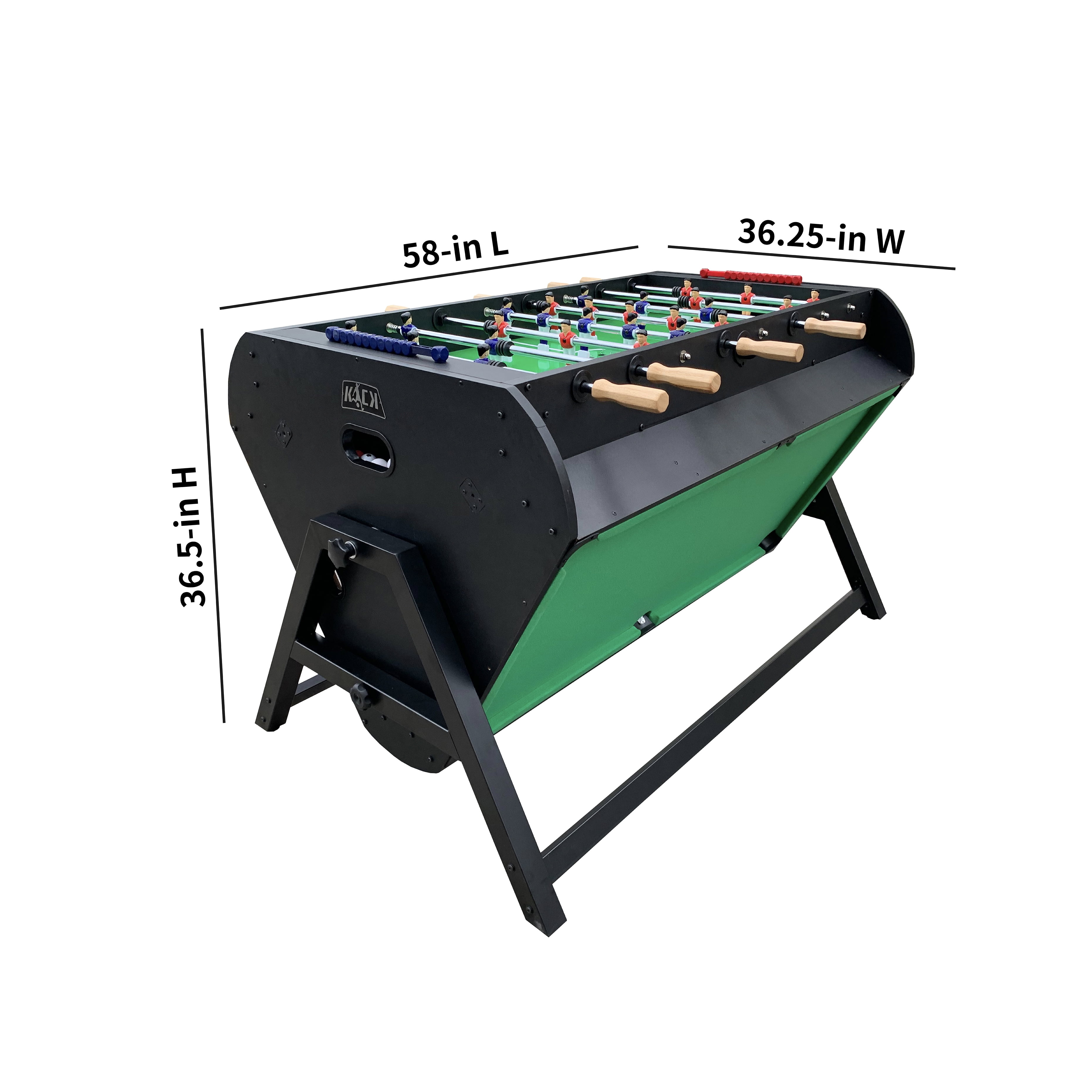 KICK Triplex 55″ Telescopic Rods 3-in-1 Swivel Multi Game Table (Black) - Billiards, Air-Hockey & Foosball