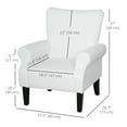 thumbnail image 3 of HOMCOM Fabric Accent Chair, Upholstered Armchair with Wood Legs, Cream, 3 of 10