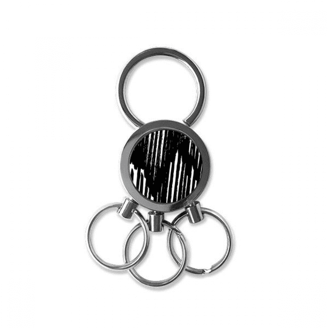 brushwork irregular line texture stainless steel metal key holder chain keychain