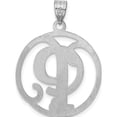 thumbnail image 4 of Sterling Silver Rhodium-Plated Fancy Script Letter P Initial Pendant Made In United States qc8999p, 4 of 5