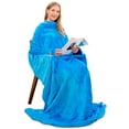 thumbnail image 3 of Winthome Wearable Blanket with Sleeves Super Soft Fleece TV Throw Blanket(Blue) Comfy Warm for Adult Women Men, 3 of 9