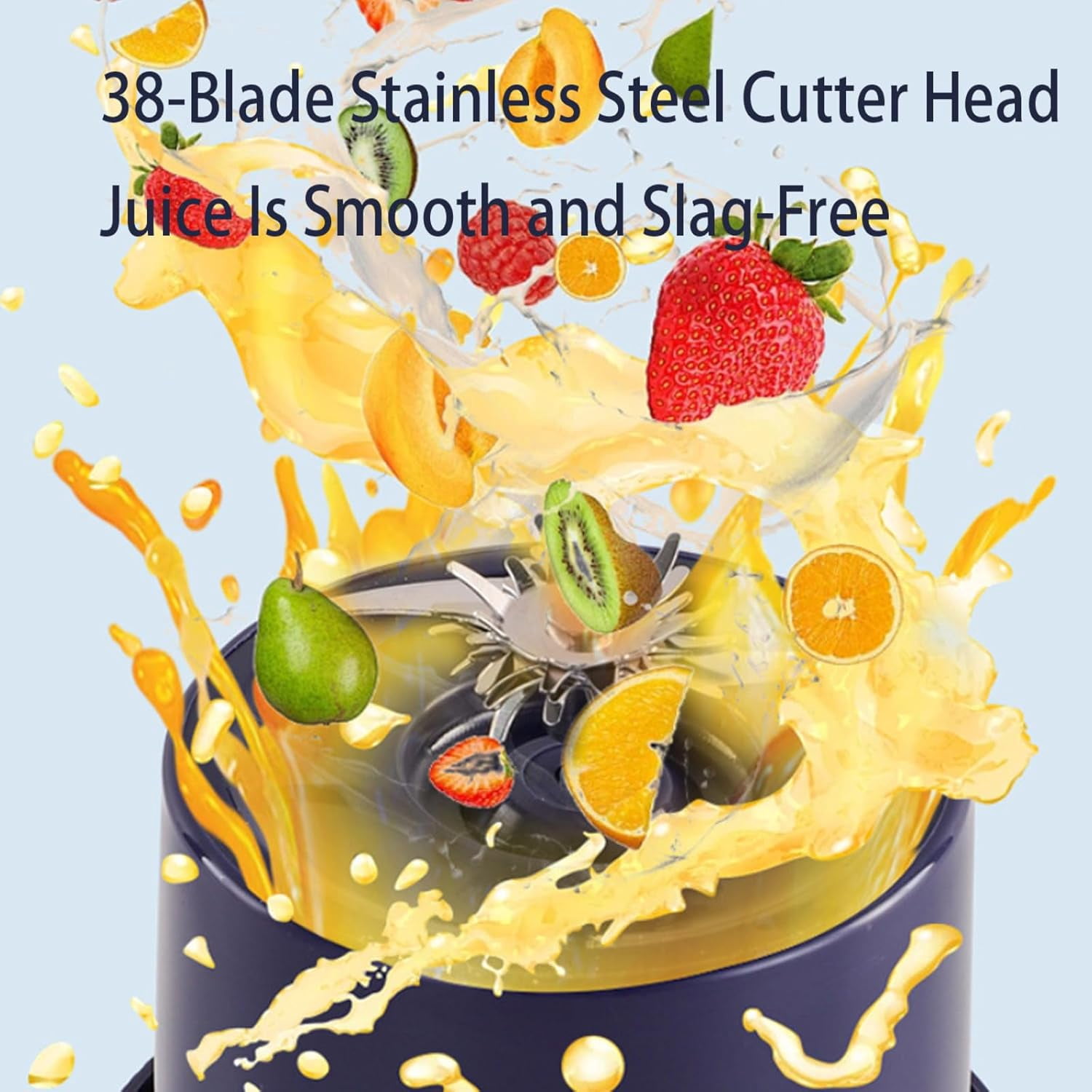 Wireless Juicer Cup,44oz Portable Electric Juicer Blender, New Household Appliances Juicers Comes with 38 Blades,Personal Size Blender for Shakes and Smoothies (B, 800ml)