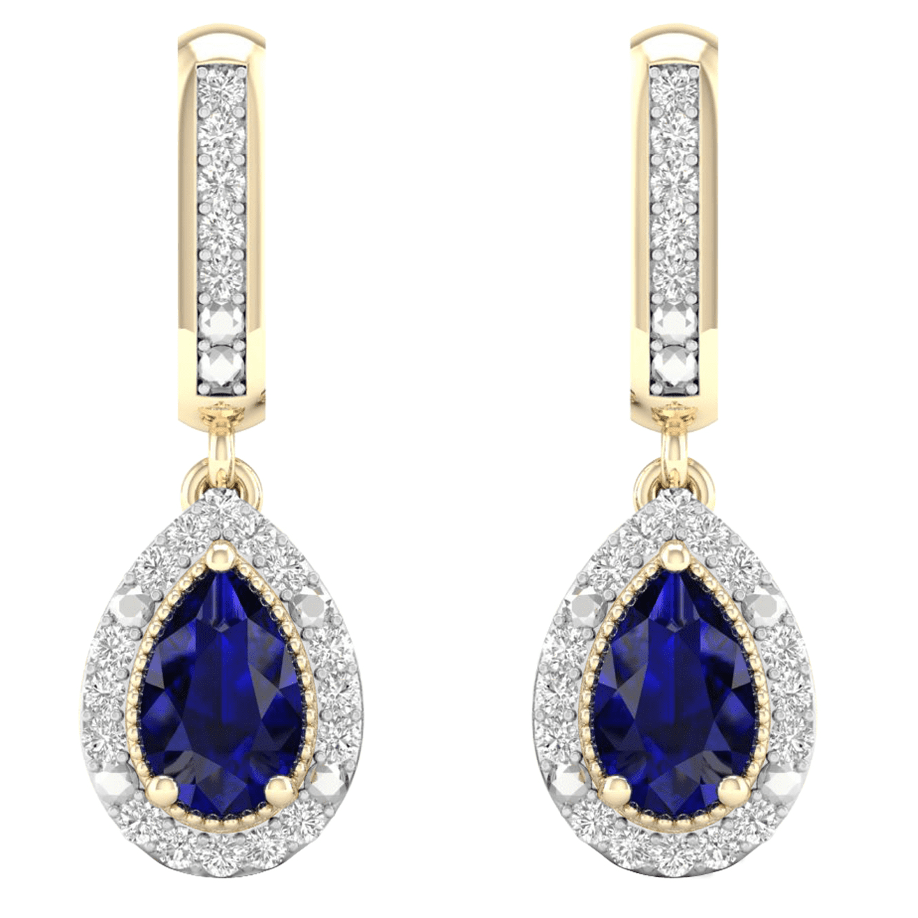 Imperial Gemstone 10K Yellow Gold Blue Sapphire 1 10 CT TW Diamond