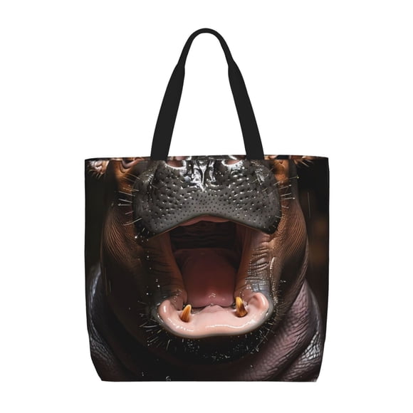 Balery Playful Baby Hippo Splash Bolsa de Mano para Mujeres con Cremallera, Bolsa de Gimnasio con Compartimentos, Bolsa para Laptop, Bolsa para Trabajo
