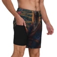 thumbnail image 2 of Rateoe Garden Meditating Weasel Pattern Men’s Swim Shorts with Compression Liner – Double-Layered Quick-Dry Swimwear, Comfortable & Stretchy Beach Shorts-Medium, 2 of 6