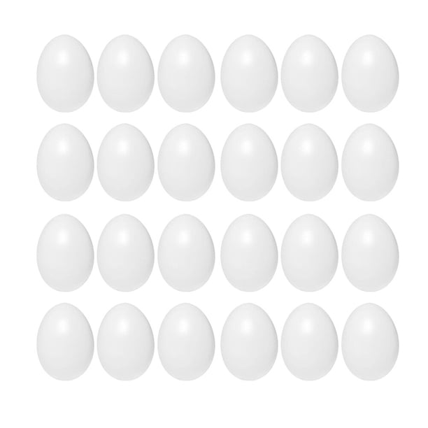 60 huevos artificiales de Pascua falsos, realistas, para niños, juguetes educativos para pintar grafitis, color blanco.