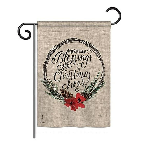 Breeze Decor BD-XM-G-114169-IP-BO-DS02-US Christmas Blessings Winter - Seasonal Christmas Impressions Decorative Vertical Garden Flag - 13 x 18.5 in.