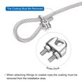 thumbnail image 4 of 16Ft(5M) Wire Rope 304 Stainless Steel Cable 1/4" (6.0 mm) Vinyl Coated with 2pcs Screw Chuck Transparent, 4 of 7