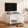 thumbnail image 4 of Cat Litter Box Enclosure, Hidden Litter Box Cabinet Furniture, Indoor Cat House, with Scratching Mat, Modern Cat Washroom Indoor for Hallway, Living Room White, 4 of 9