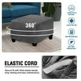 thumbnail image 3 of Elastic Footrest Low Sofa Solid Square Sofa Step Stool Cover Dustproof Furniture Gray, 3 of 7