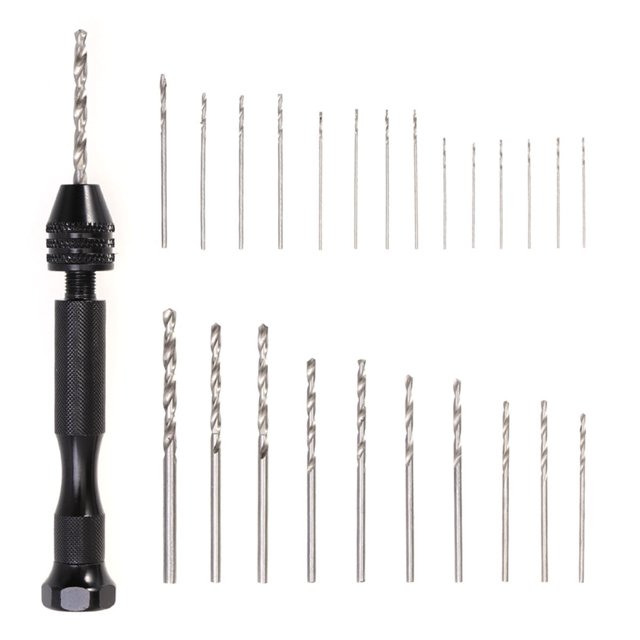 Miangastore Pin Vise Hand Drill 25-Piece Set for Resin Crafting and DIY Projects