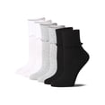 thumbnail image 2 of Tipi Toe Womens Classic White/Grey/Black Ruffle Trim Quarter Socks - 6 Pair Pack, 2 of 2