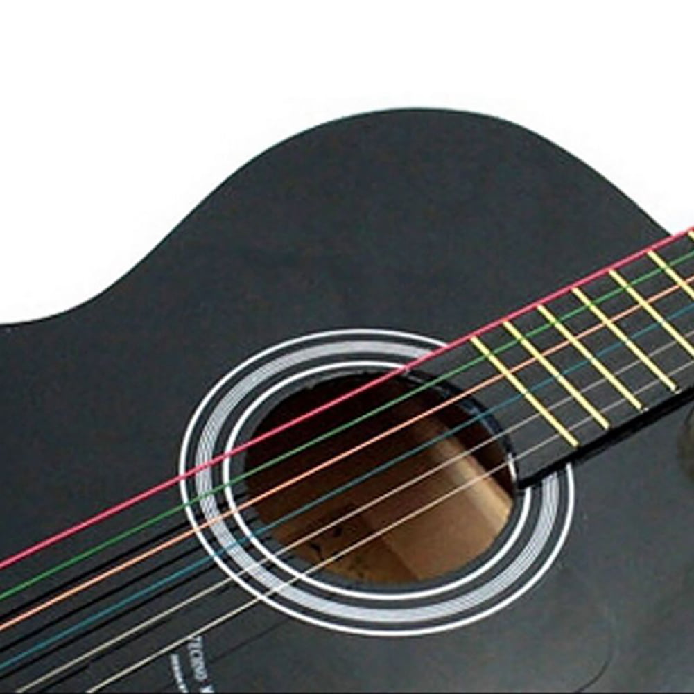Easy-Using 1 Set 6pcs Rainbow Colorful Color Steel Strings for Acoustic Guitar 