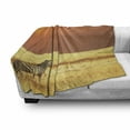 thumbnail image 3 of Safari Soft Flannel Fleece Throw Blanket, Zebra at Sunset on Grass Mammal Culture Tropical Lands Photo, Cozy Plush for Indoor and Outdoor Use, 60" x 80", Yellow Orange Black, by Ambesonne, 3 of 6