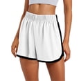 thumbnail image 2 of JoveMarine Athletic Shorts for Women, Running Shorts for Women Solid Elastic Waist - Loose Fit for Yoga Beach, Breathable Lightweight Summer Casual Bottoms with Stretch,White XL, 2 of 5
