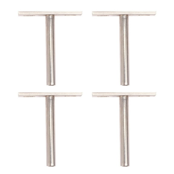 Topbathy 4Pcs Silver Steel T Shape Wall Bracket Stainless Steel Brace for Home Use
