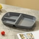 thumbnail image 1 of Rectangular 3-Compartment Serving Tray | Plastic Dinner Plate Organizer | Thick Bottom | Easy Clean | Solid Stable Design | For Party Picnic Home Use | 26.5x18x3cm | Gray White Beige Pink | 1 Piece, 1 of 6