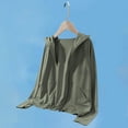 thumbnail image 5 of Girls Lightweight Hooded Jacket UPF Sun Protection Stretch Nylon Spandex Zip Up with Thumbholes for Running Sports, Army Green, Sizes 4-5Y to 14-15Y,Size 14-15 T, 5 of 6