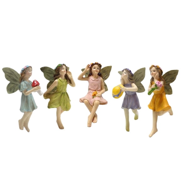 Leeye Decor Ornament Fairy Figurine Enchanting Desktop Whimsical Tiny Statues for Garden Home Shelf