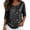 Black, variant on Women's Shiny Glitter T-Shirts Round Neck 3/4 Sleeve Loose Fit Casual Blouses for Daily Evening Party Wear,Red,S