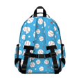 thumbnail image 3 of Baseballs and Stars Light Blue Pattern Cute School Backpack Bag for School with Padded Back and Adjustable Shoulder Straps 15.25"x11.5"x5.25", 3 of 5
