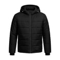 thumbnail image 6 of MaFYtyTPR Men's Hooded Puffer Jacket Winter Warm Zipper Jackets Fashion Solid Color Thick Padded Coats with Pockets Z-Black XL, 6 of 9