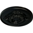 thumbnail image 3 of Ekena Millwork 13 3/4"OD x 1"P Monique Ceiling Medallion (Fits Canopies up to 3 3/4"), Hand-Painted Jet Black, 3 of 6