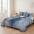 thumbnail image 2 of King Quilt Set 96''x106'', Blue Lightweight Bedspread Coverlet Set with 2 Pillow Shams, Retro Oil Painting Modern Abstract Art Breathable All Season Quilt Bedding for Bedroom/Guest Room, 2 of 9